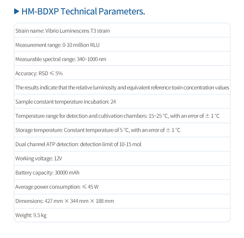 HM-BDXP specifications Vibrio Luminescens T3 strain 24 incubation 30000mAh 427x344x188mm