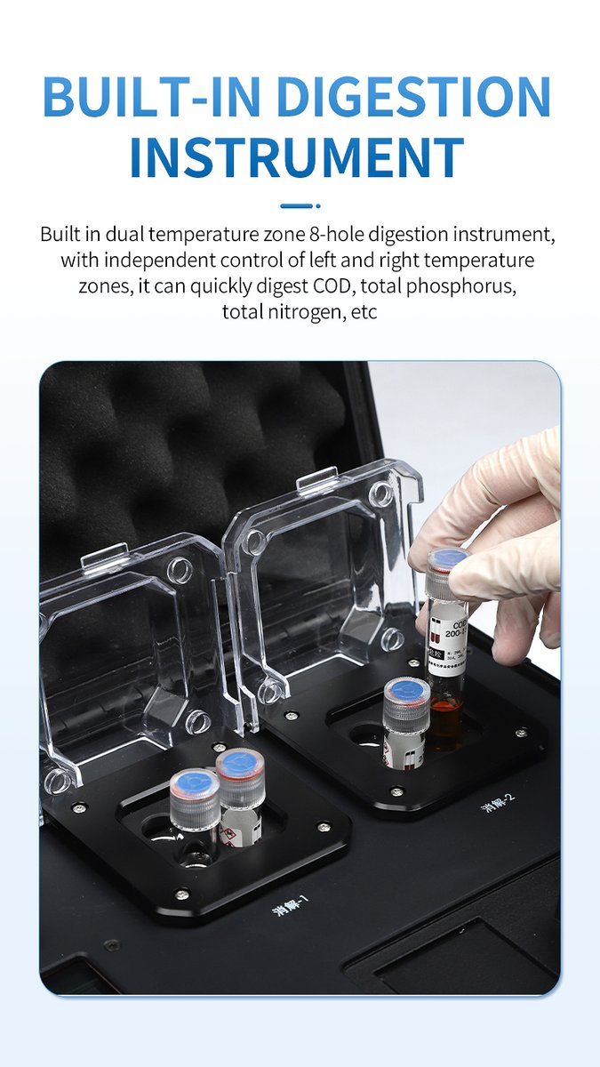 Dual-zone digester performing simultaneous COD sample preparation with temperature-controlled heating blocks