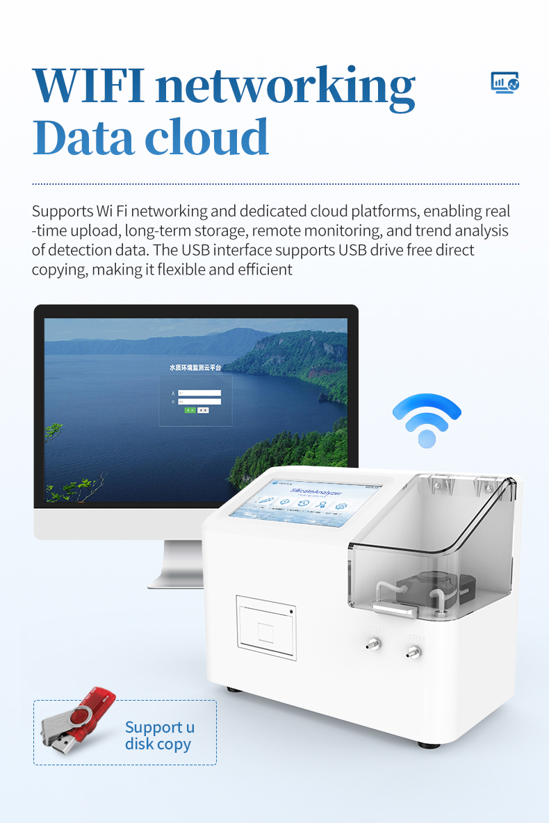 Analyzer Wi-Fi networking, cloud data and USB export functions
